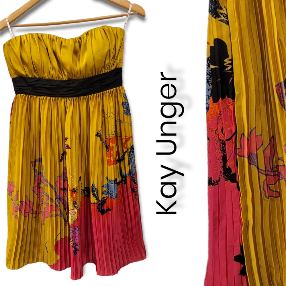 Kay Unger Silk strapless dress